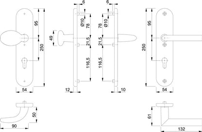 HOPPE kit de protection Stockholm 76G/3331/3410/1140 aluminium F1 (3000209126)