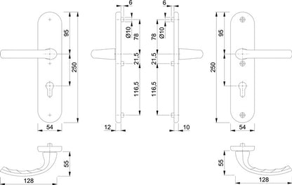 HOPPE Schutzgarnitur Tôkyô 1710/3331/3410 Aluminium F1 ( 3000209030 )