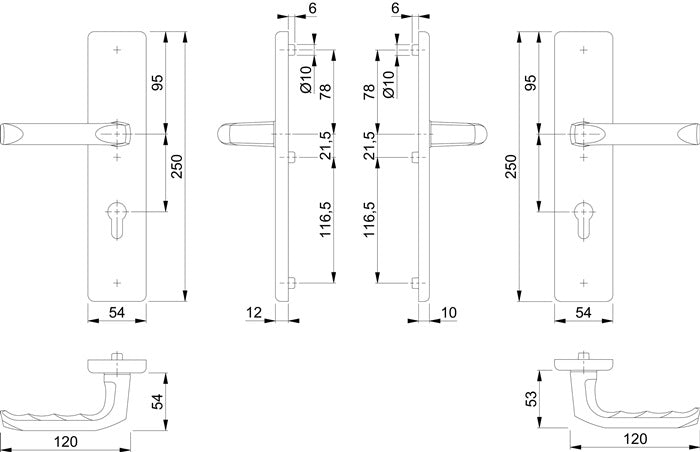 HOPPE Schutzgarnitur London 113/2221/2210 Aluminium F1 ( 3000209045 )