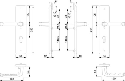 HOPPE Schutzgarnitur London 113/2221/2210 Aluminium F1 ( 3000209045 )