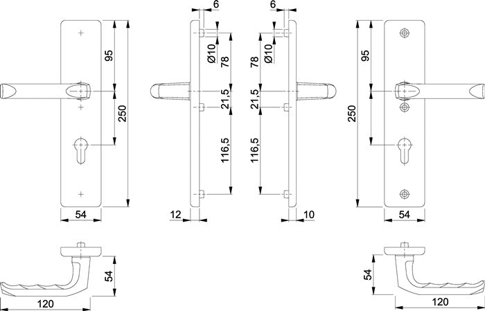 HOPPE Schutzgarnitur London 113/2221/2410 Aluminium F1 ( 3000209907 )