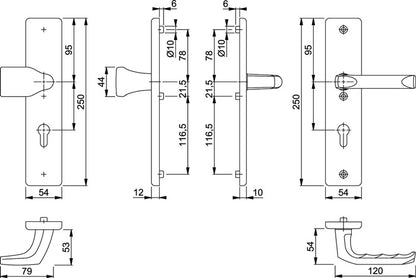 HOPPE Schutzgarnitur London 78G/2221/2410/113 Aluminium F1 ( 3000209906 )