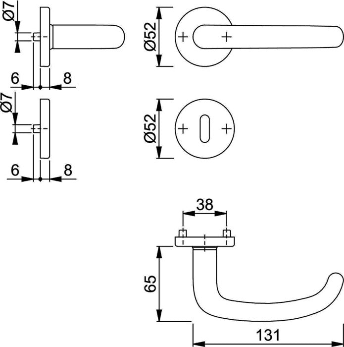 HOPPE Rosettengarnitur San Francisco E1301Z/42KV/42KVS Edelstahl F69 ( 3000202017 )