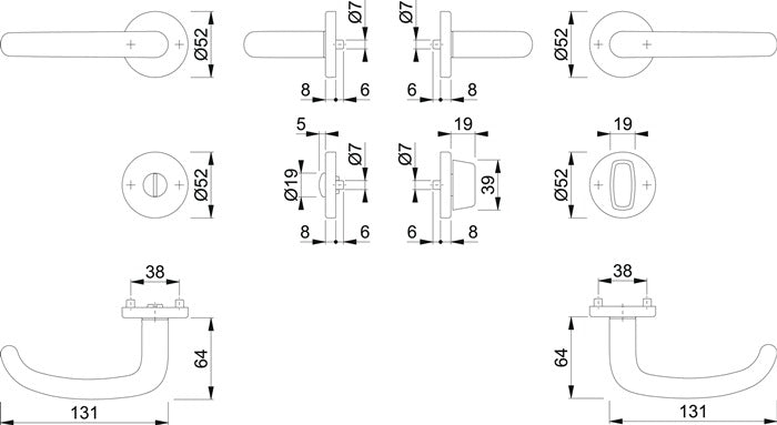 HOPPE Rosettengarnitur San Francisco E1301Z/42KV/42KVS Edelstahl F69 ( 3000202019 )