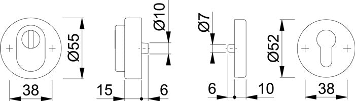 HOPPE Schutzrosettenpaar E42ZNSB-ZA/42HS Edelstahl F69 ( 3000220127 )