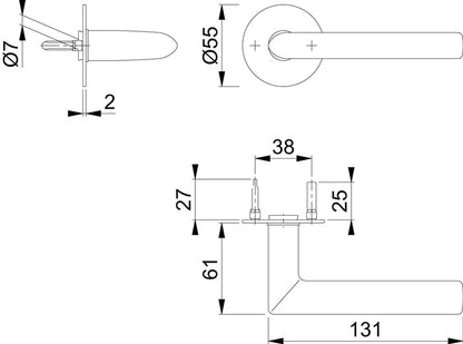 HOPPE paire de poignées de porte Stockholm E1140Z/849N acier inoxydable F69 (3000203538)