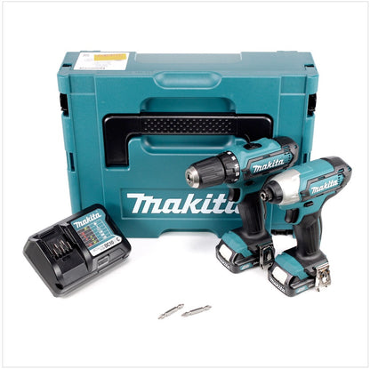 Makita CLX 201 AJ 10,8 Volt DF 331 Akku Bohrschrauber + TD 110 Schlagschrauber + 2 x BL 1020B 2 Ah Akkus + DC10WC Ladegerät im Makpac - Toolbrothers