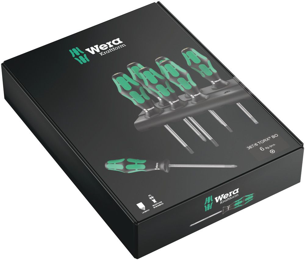 WERA Schraubendrehersatz 367/6 TORX BO 6-teilig TORX® mit Bohrung ( 4000827755 )