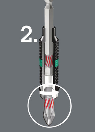 Embout WERA 851/1 BTH 1/4″ PH 2 longueur 25 mm (4000829556)