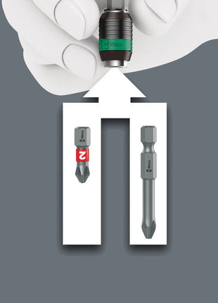 Portapuntas WERA 889/4/1 K Rapidaptor 1/4″ F 6,3 1/4″ C 6,3 + E 6,3 (4000829607)