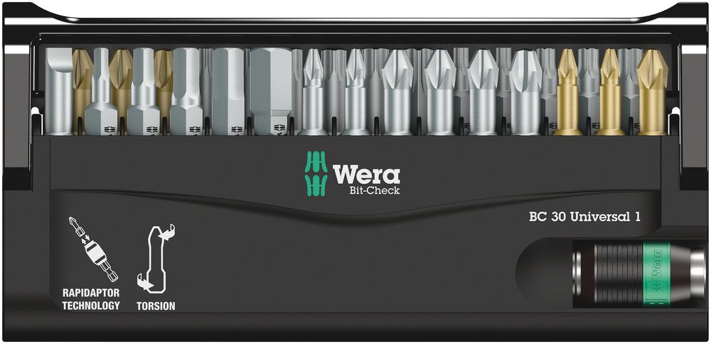 Assortiment d'embouts WERA Bit-Check 30 Universal 1 30 pièces (4000829640)