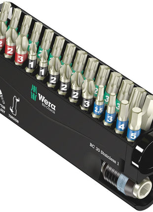 Assortiment d'embouts en acier inoxydable WERA BC 30 Stainless 1 30 pièces (4000828396)