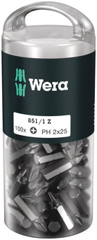 WERA Bitgroßpackung 851/1 Z 1/4 ″ PH 2 Länge 25 mm ( 4000822267 )