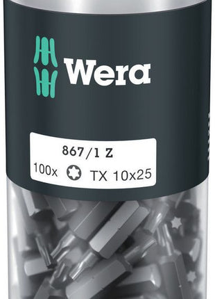 Embout WERA grand paquet 867/1 Z 1/4″ T 10 longueur 25 mm (4000822272)