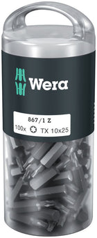 Embout WERA grand paquet 867/1 Z 1/4″ T 10 longueur 25 mm (4000822272)