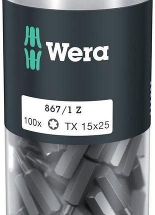 Embout WERA grand paquet 867/1 Z 1/4″ T 15 longueur 25 mm (4000822270)