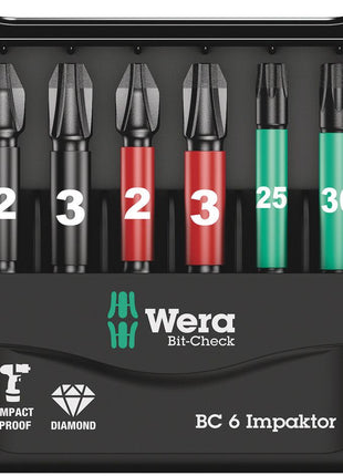 Assortiment d'embouts WERA Bit-Check 6 Impacteur 1 6 pièces (4000829044)