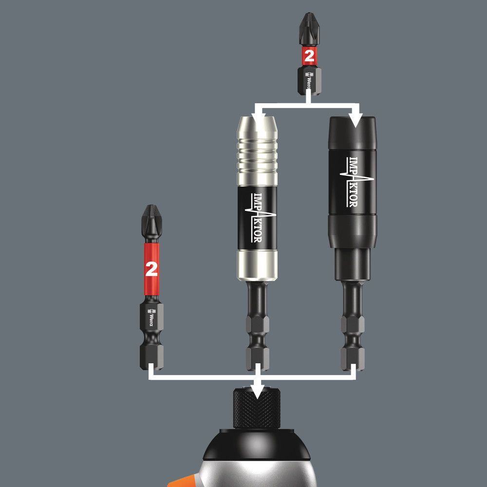 WERA Bithalter 897/4 IMP R für 1/4 ″ Bits C 6,3 Länge 75 mm ( 4000829040 )