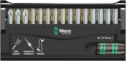 Assortiment d'embouts WERA Bit-Check 30 Bois 1 30 pièces (4000829033)