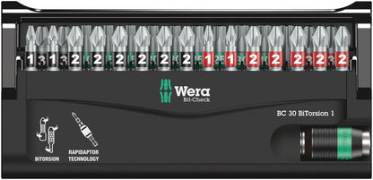 Assortiment d'embouts WERA Bit-Check 30 BiTorsion 1 30 pièces (4000829000)