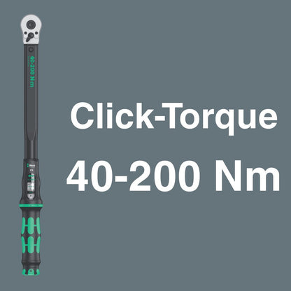 WERA Drehmomentschlüsselset Klick-Torque C 3 Set 2 11-teilig 40-200 Nm 1/2 ″ ( 4000822316 )