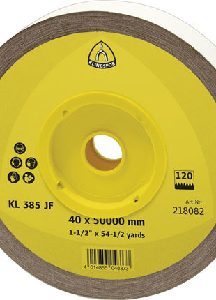 Rouleau de toile abrasive KLINGSPOR KL 385 JF 115 mm grain 40 (4000844456)