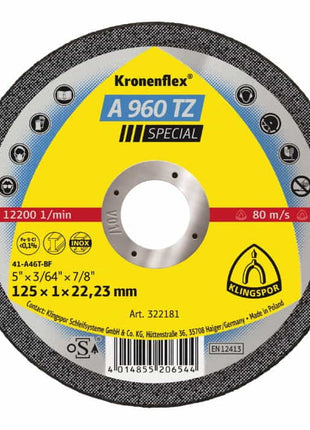 KLINGSPOR Trennscheibe A 960 TZ Special D125x1mm gerade ( 4000843410 )