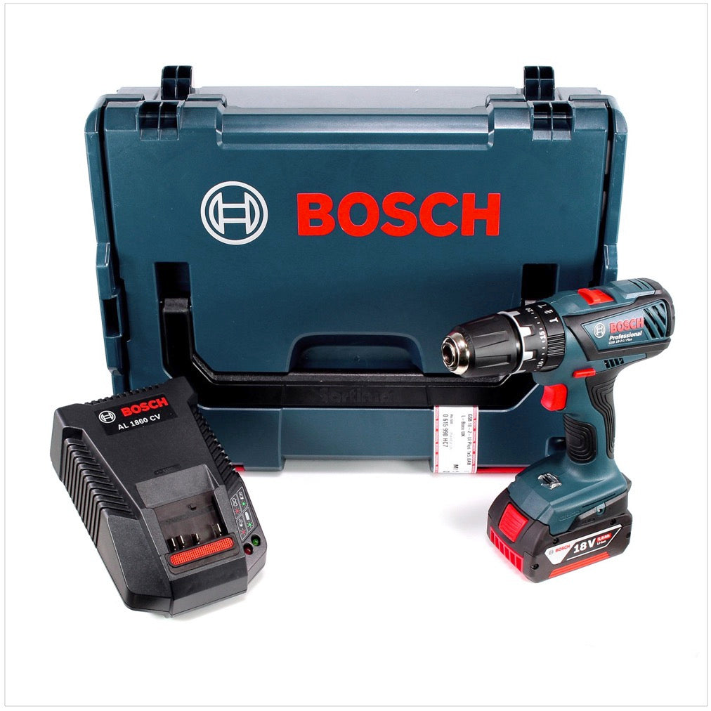 Bosch GSB 18-2-Li Plus Professional 18 V Akku Schlagbohrschrauber in L-Boxx mit 1x GBA 5 Ah Akku und AL 1860 CV Ladegerät ( 0615990HC7 ) - Toolbrothers