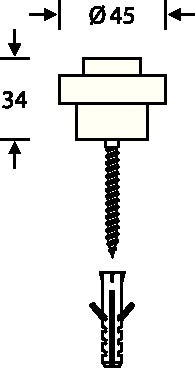 Butoir de porte au sol FSB 38 3881 Ø 45 mm hauteur 34 mm (3316002013)