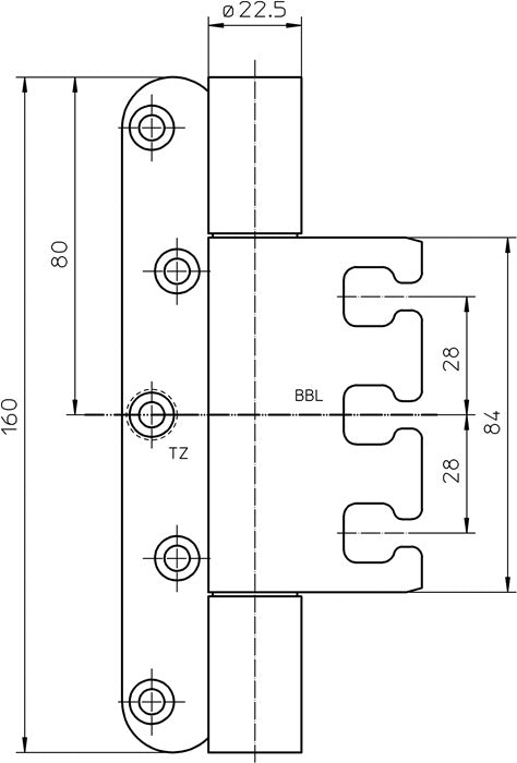 SIMONSWERK Objektband VARIANT VX 7939/160 Edelstahl matt gebürstet 200 kg ( 3000255460 )