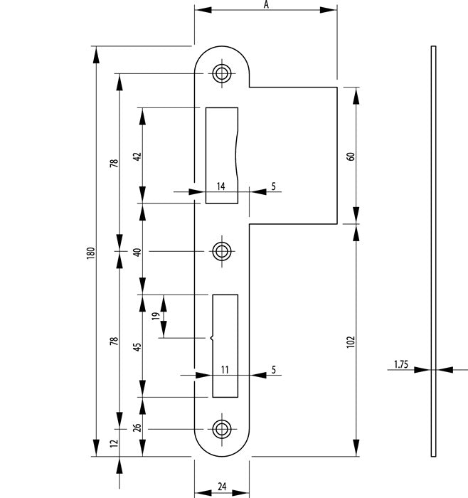 BKS Lappenschließblech B 9000 Edelstahl abgerundet ( 3321024013 )