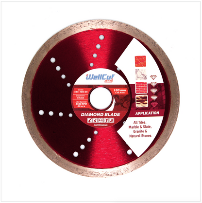 WellCut Diamond Blade Diamant Trennscheibe 180 x 25,4 mm Profi Continuous (555 - 180 / 25) - Toolbrothers