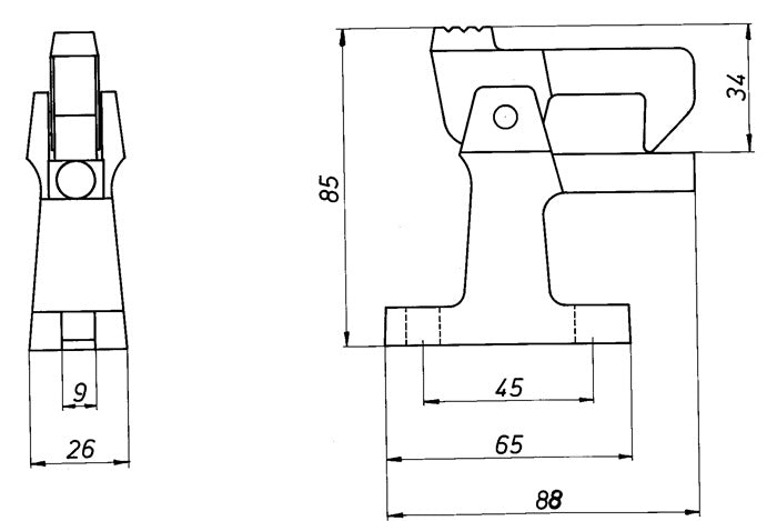 DENI Torfeststeller 3805/3807 Leichtmetallguss F1 naturfarbig eloxiert ( 3000259265 )