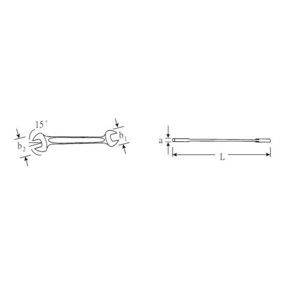 STAHLWILLE clé à fourche double MOTEUR 10 8 x 10 mm longueur 140 mm (4000826146)