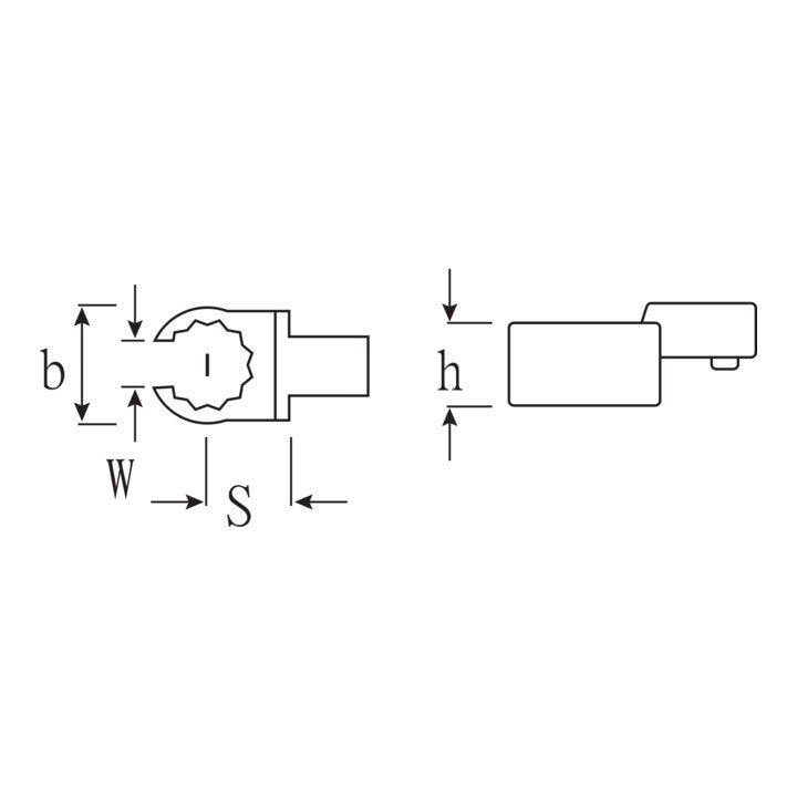 Clé à anneau à insert STAHLWILLE 733/10 13 taille de clé 13 mm 9 x 12 mm (4000826558)