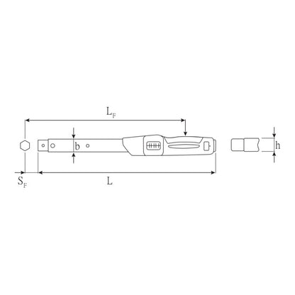 Clé dynamométrique STAHLWILLE 730N/12 25 - 130 Nm (4000826522)