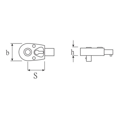 STAHLWILLE cliquet réversible à levier d'insertion 725QR/10 1/2″ 9 x 12 mm (4000826590)