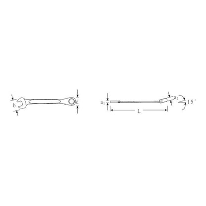 STAHLWILLE Maulringratschenschlüssel OPEN-RATCH 17 Schlüsselweite 15 mm Länge 202 mm ( 4000826070 )