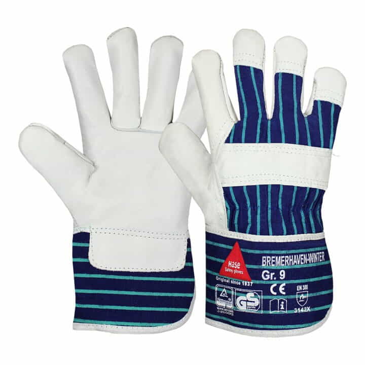 HASE gants Bremerhaven hiver taille 10 naturel/bleu (4000371053)