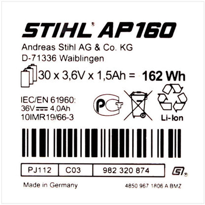 Stihl AP 160 36 V 4,5 Ah Akku - Toolbrothers