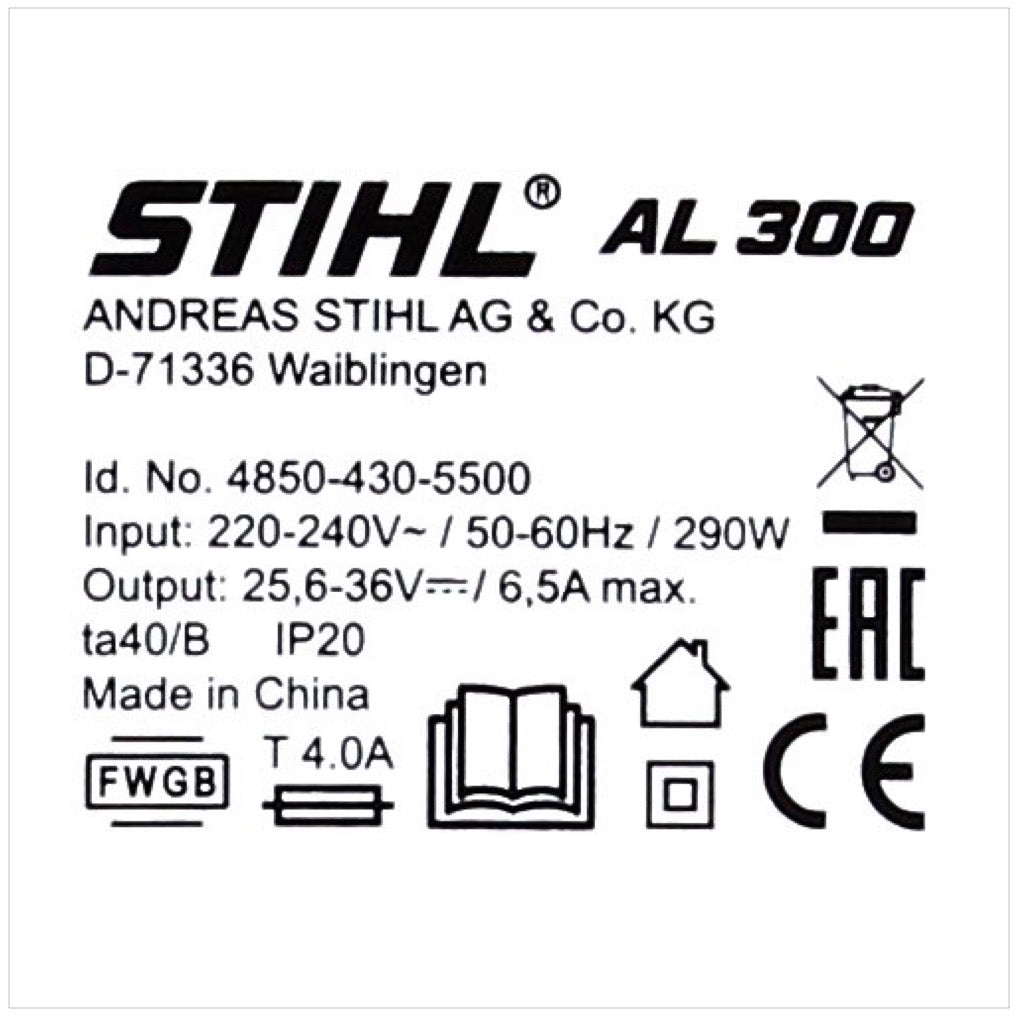 Stihl AL 300 Ladegerät Schnellladegerät für AP und AR 36 V - Toolbrothers