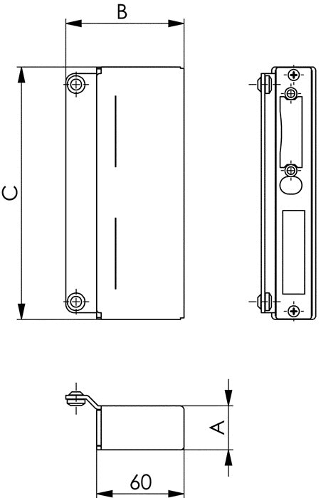 Gâche AMF 146ET-30 angulaire en acier (3000251252)