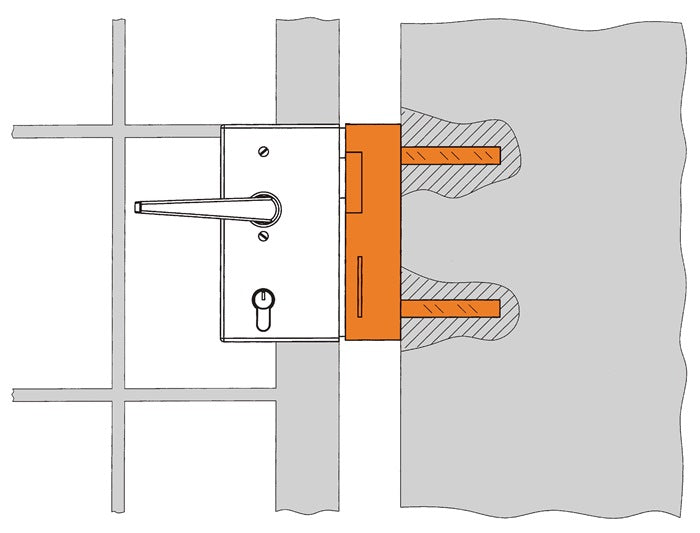 Coffret de serrure AMF 147-40 adapté aux ouvre-portes électriques, galvanisé (3000251262)