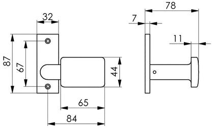 AMF Türknopf 485 Leichmetall F1 / silberfarbig ( 3311121002 )