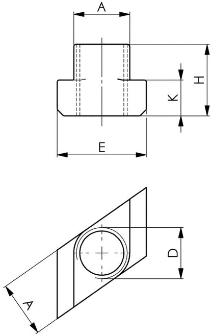 AMF Écrou pour rainure en T n° 510 Rainure en T 14 mm M12 (4000833217)