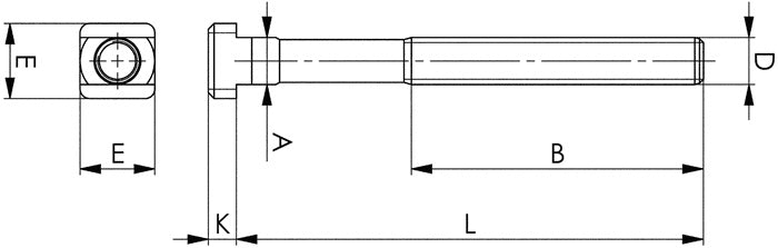 Vis à rainure en T AMF DIN 787 rainure en T 10 mm M10 longueur 63 mm (4000833306)