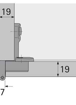 Charnière de base HETTICH Selekta Pro 2000 230 ° présent, moitié présent (8000610133)