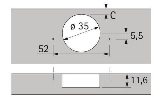 HETTICH Weitwinkelscharnier Sensys 8657i mit integrierter Dämpfung TH 52 ( 8000612679 )