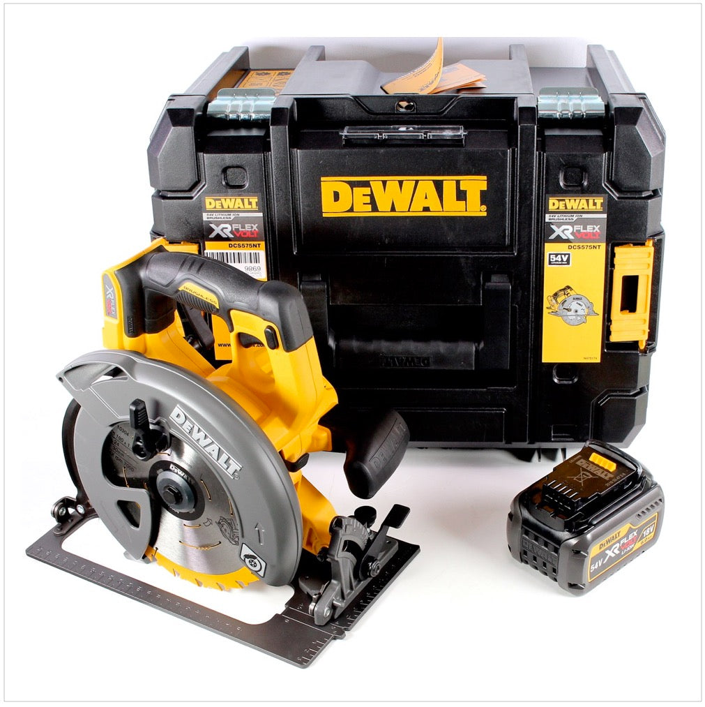 DeWalt DCS 575 Akku Handkreissäge FlexVolt 54 V 190 mm Brushless + 1x Akku 6,0 Ah + T-STAK - ohne Ladegerät - Toolbrothers