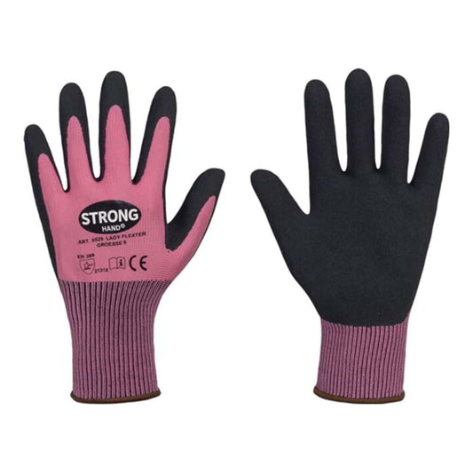 STRONGHAND Handschuhe LADY FLEXTER Größe 6 pink/schwarz ( 8000737565 )